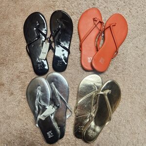 New York & Company Black, Orange, Silver, and Gold Sandals